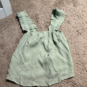 Light Green Ruffle Strap Tank Top